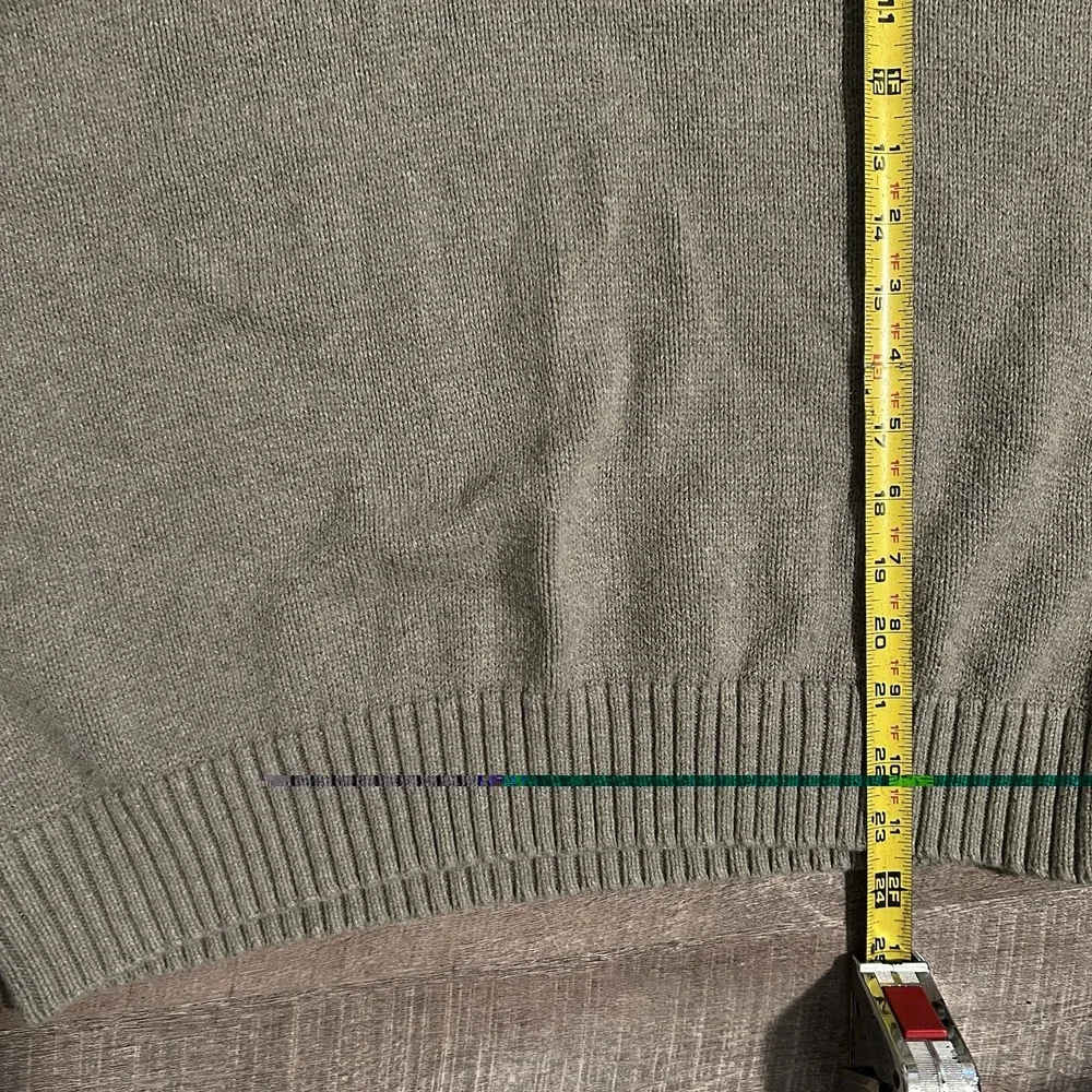 Polo Ralph Lauren Quarter Zip Sweater Mens XL Gray Cotton Knit Jumper Pullover
